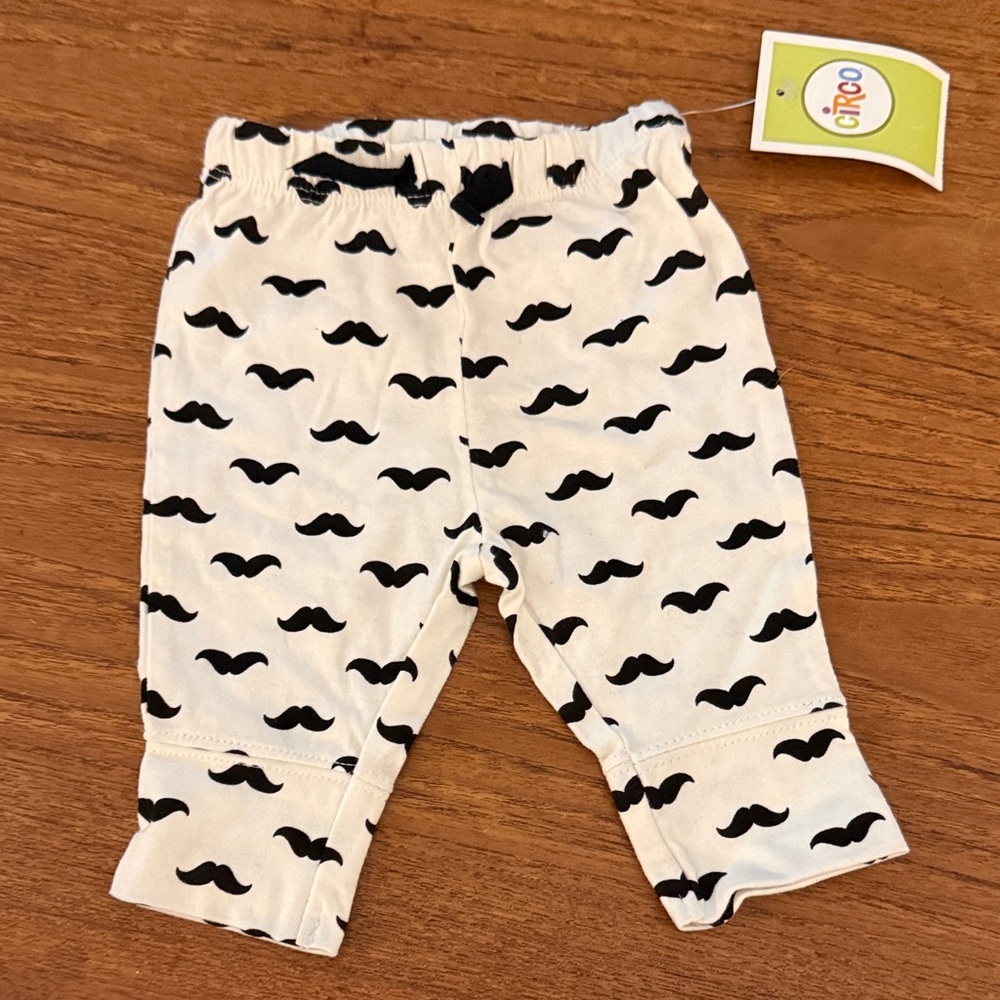 Circo Black and White Mustache Baby Pants